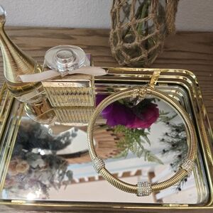 Monet Gold Necklace with Crystal Embellishments